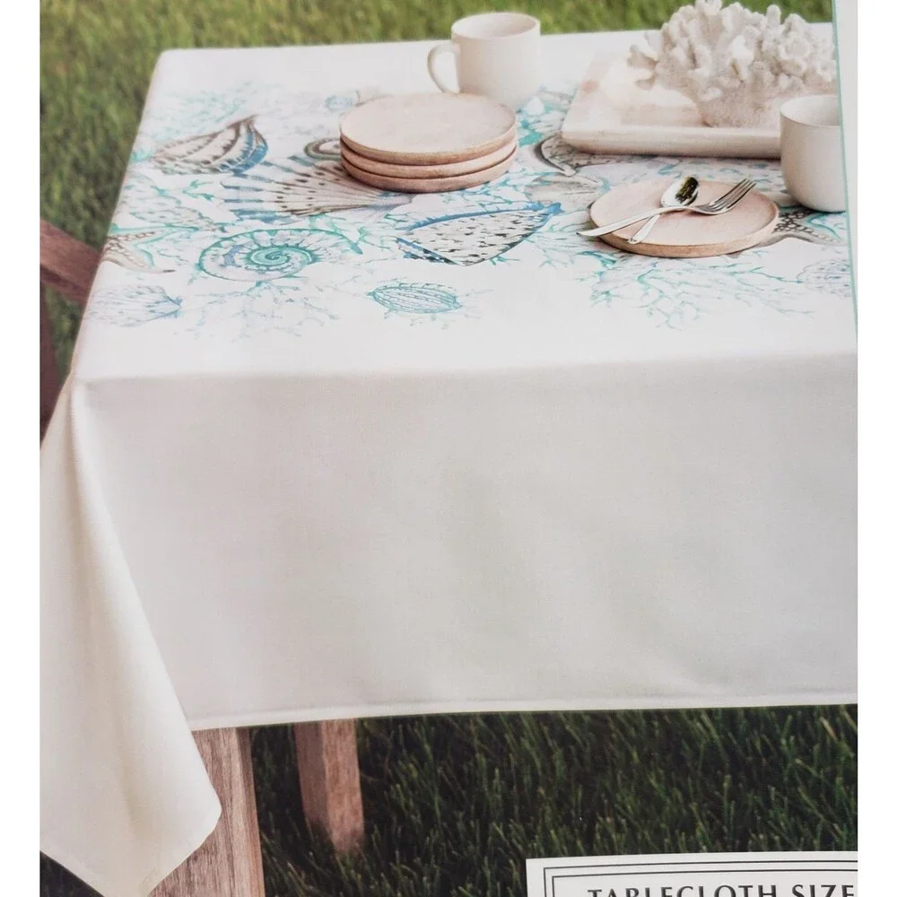 Printed Textured Fabric Tablecloth, 60
